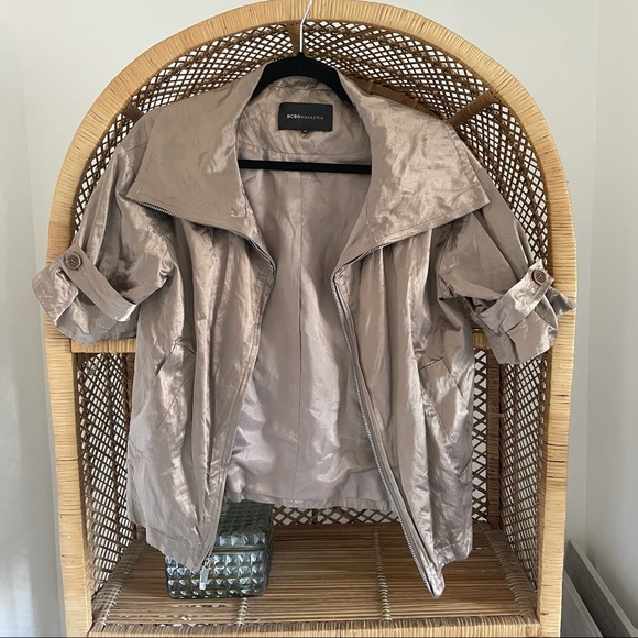 BCBG Maxazria Metallic Crinkle Crop Jacket - Picture 2 of 2